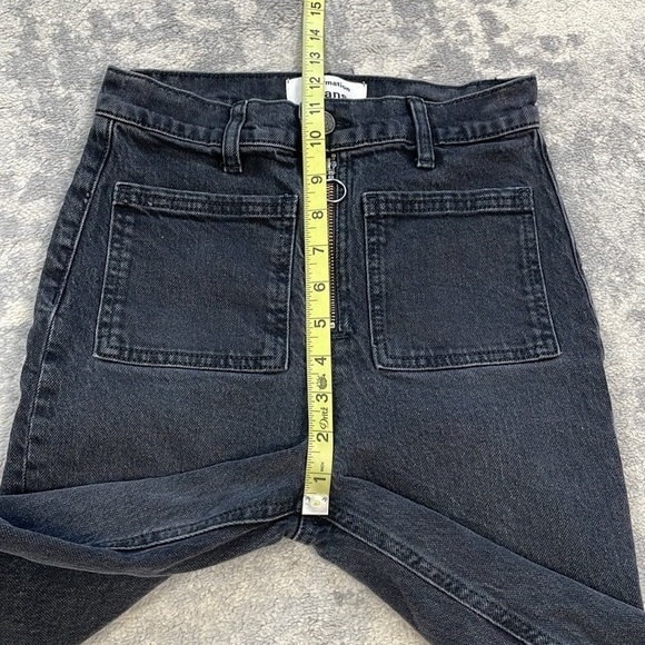 Reformation Peyton Zip Ultra High Rise Bootcut Jeans Solana Washed Black 25 - Picture 9 of 14